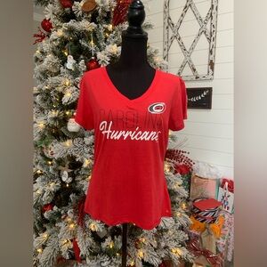 NHL Carolina Hurricanes Women’s V-Neck Short Sleeve T-Shirt- Size M- BNWOT